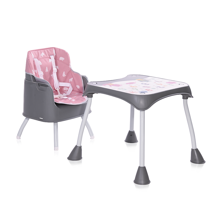 Chaise haute trick 3en1 rose