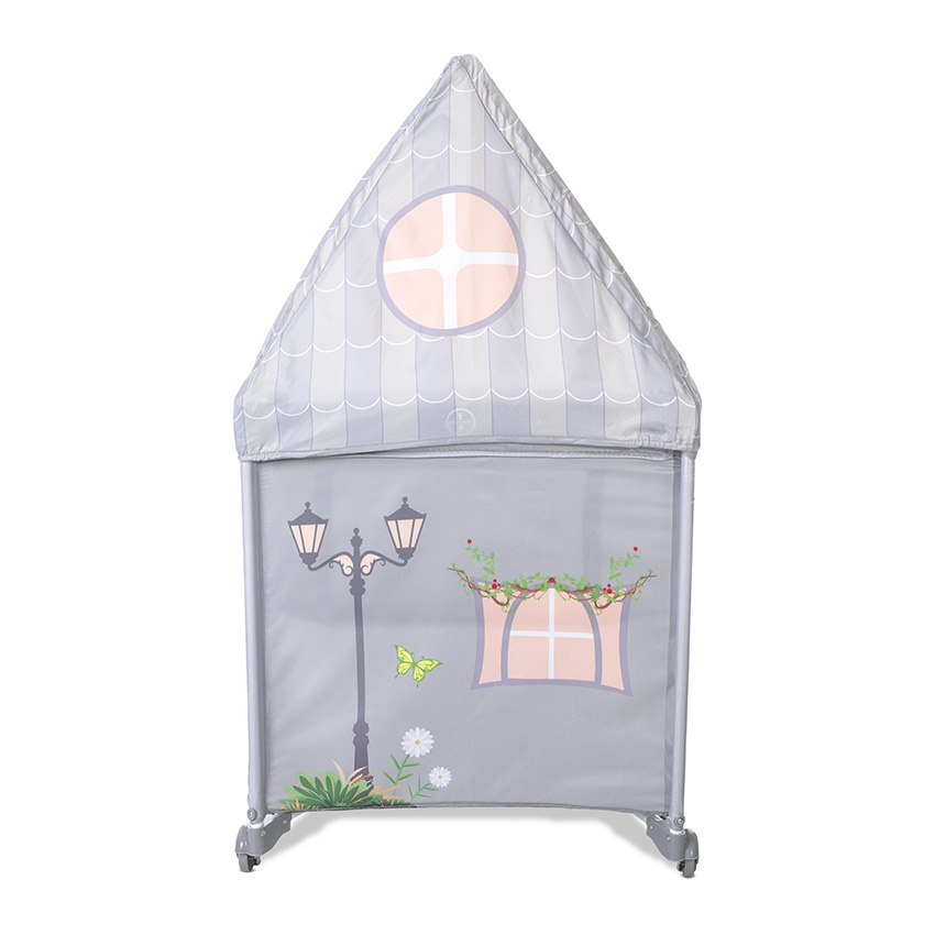 Lit parapluie HOME avec toit gris