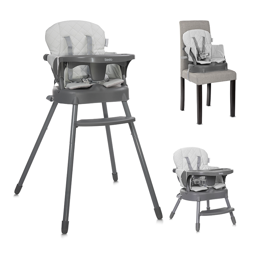 Chaise haute SIESTA  GRIS 3 en 1