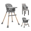 chaise haute VANILLA 3en1 gris