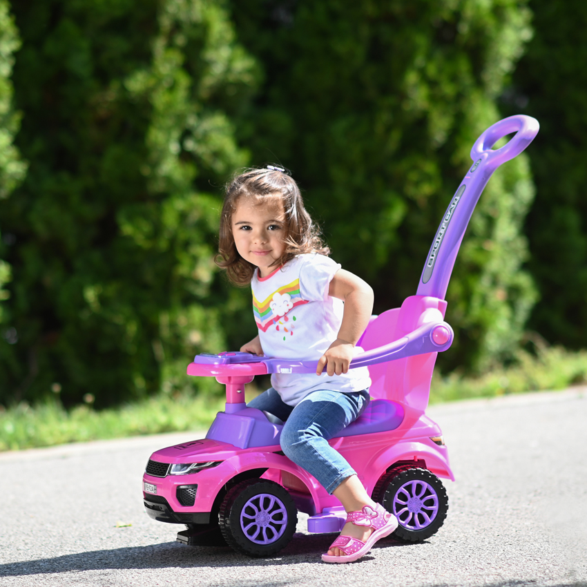 voiture à pousser tout terrain avec poignet rose