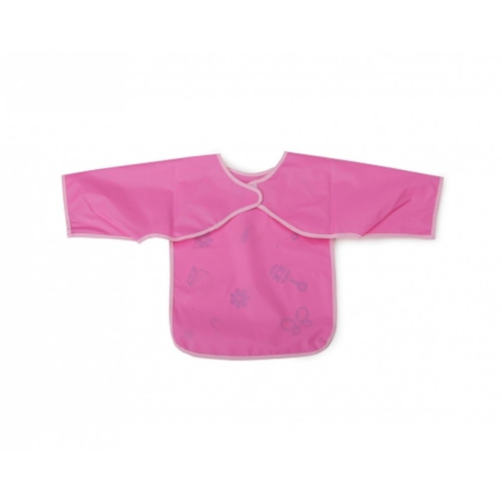 Bavoir avec manche Piggy rose