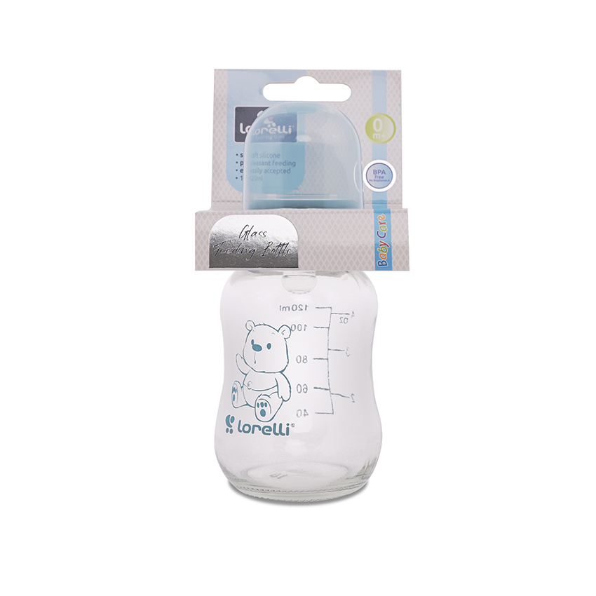 biberon verre 120 ML bleue
