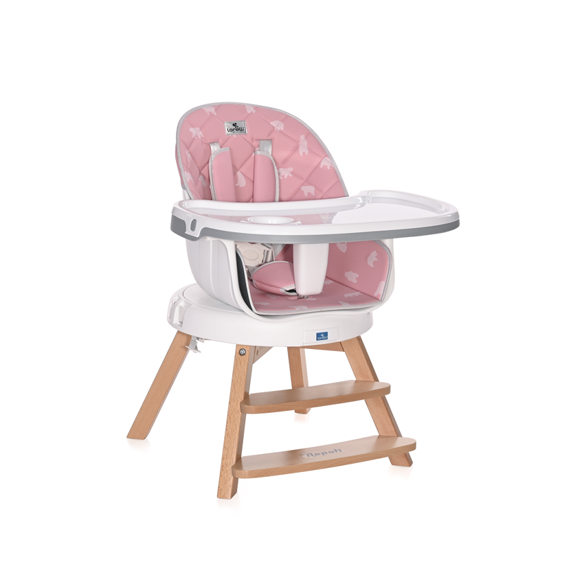 chaise haute napoli rotative rose
