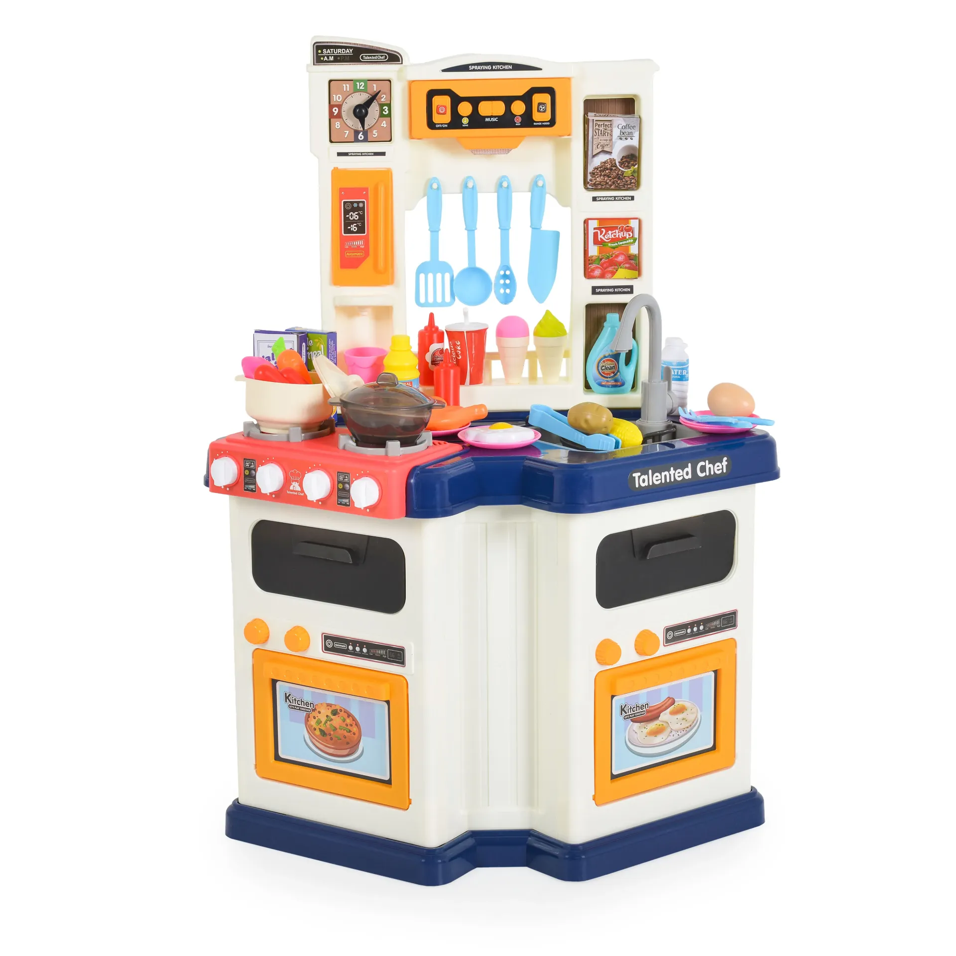 [3801005602513] Cuisine Enfant avec Évier Eau Courante et Accessoires