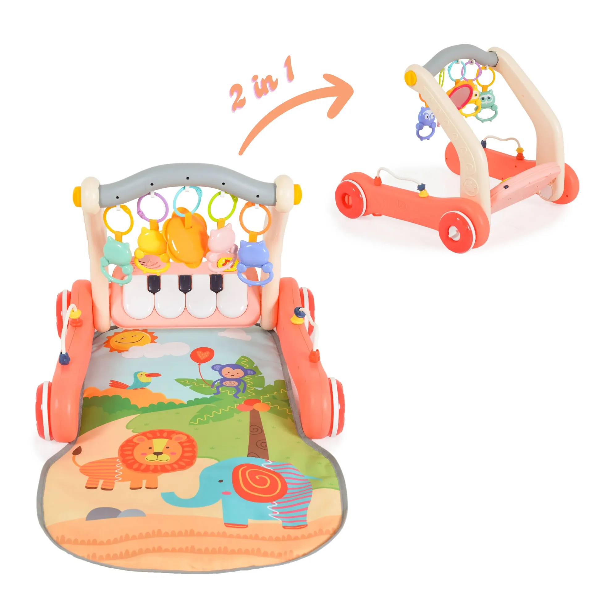 [3800146224332] chariot de marche rose