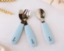COUVERTS ACIER INOYDABLE/SILICONE BLEU