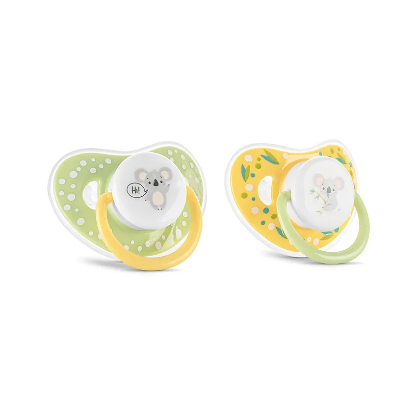 [10220760003] Lot de 2 tétines 6 mois + Jaune/vert