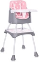 Chaise haute trick 3en1 rose