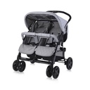 poussette double gris
