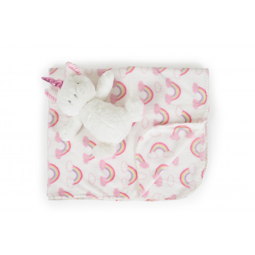 couverture 90/75 cm arc en ciel rose