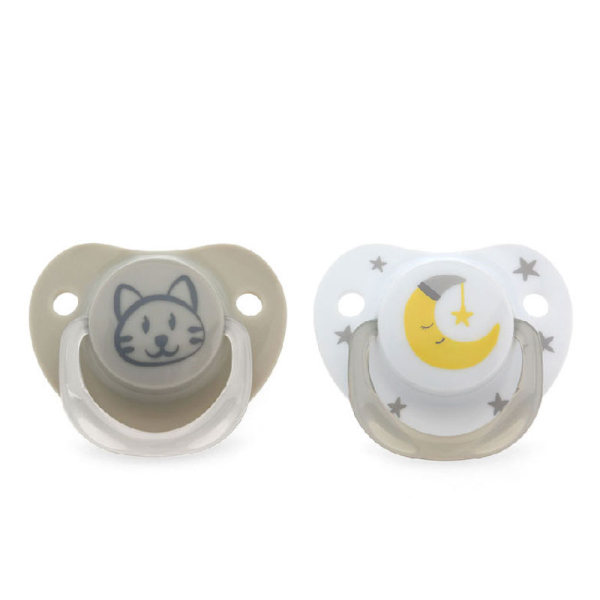 [03093] SUCETTE CHAT ET LUNE GRIS 2U 6-18