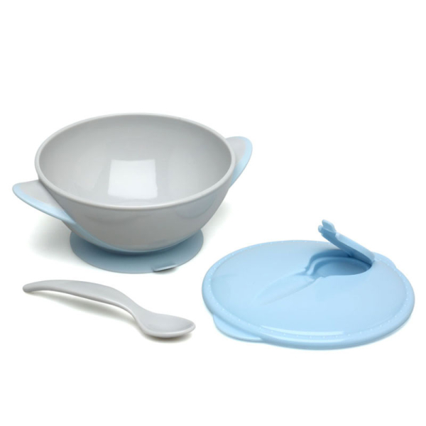 D/BL. SET BOL ET CUILLÈRE 300ML BLEU