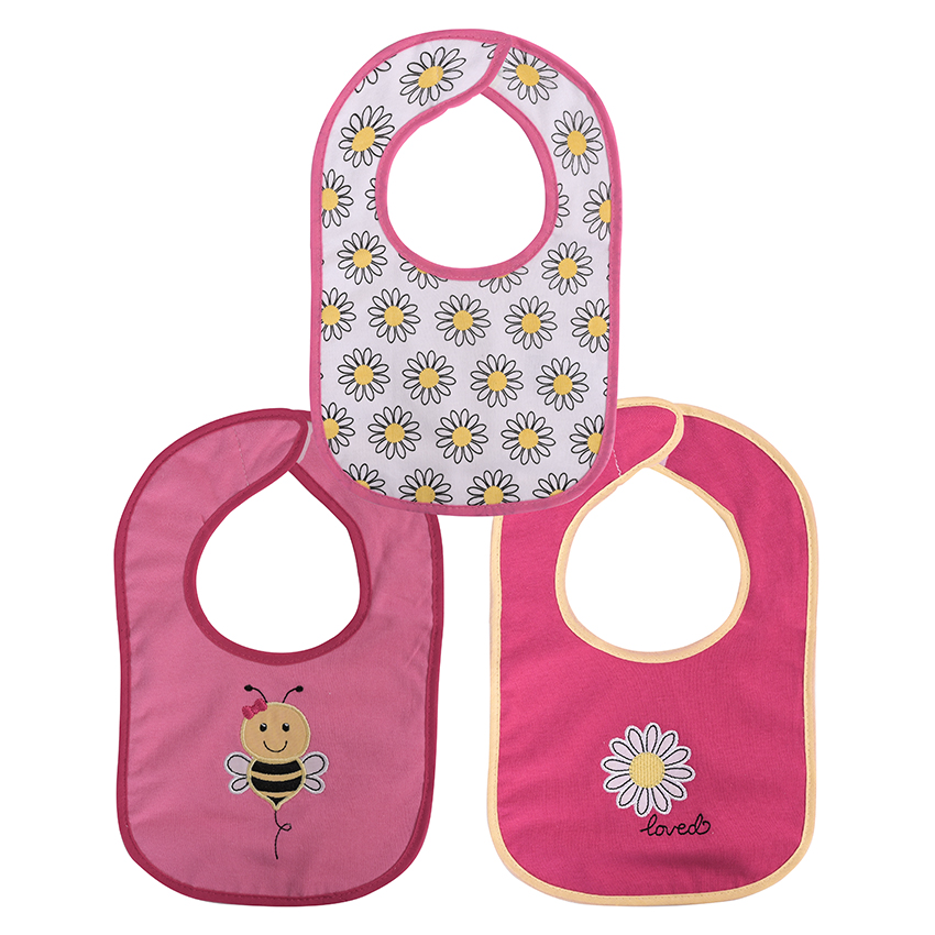 [10260230003] bavoir 3pcs velcro girl