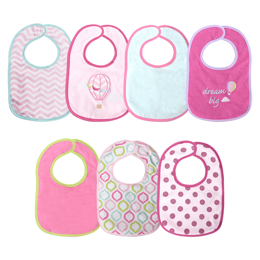 [10260240003] bavoir velcro 7pcs girl rose