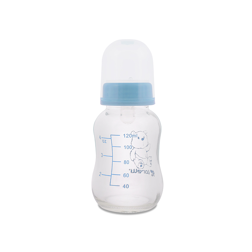[10200610004] biberon verre 120 ML bleue