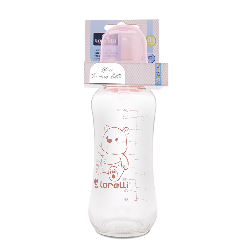 [10200620003] biberon verre 240ml rose