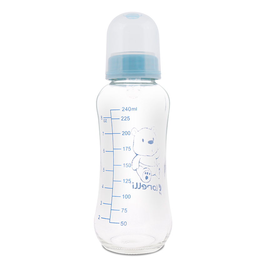 [10200620004] biberon verre 240 ml bleu