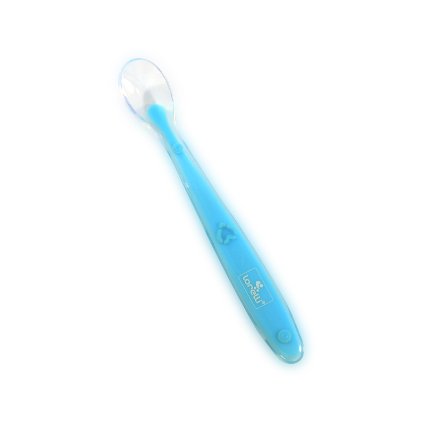 cuillère silicone bleue