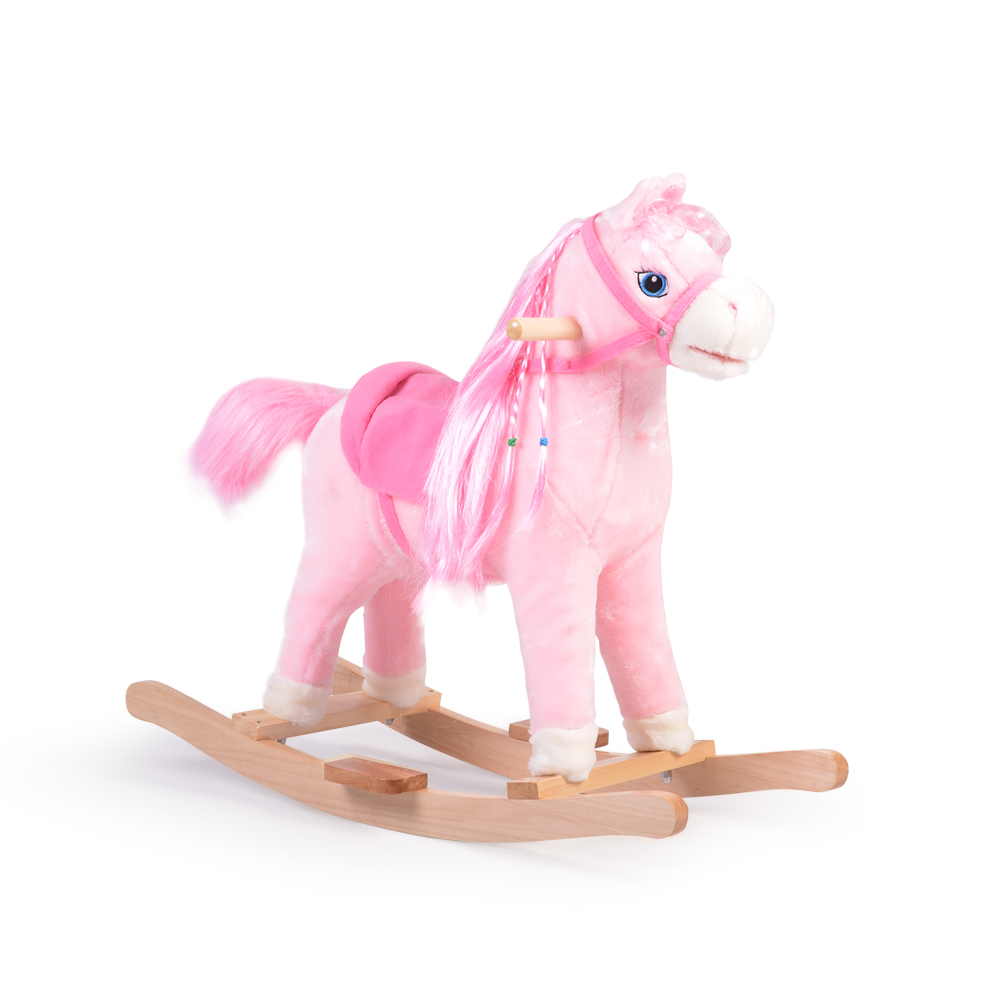 [3800146242176] cheval à bascule rose