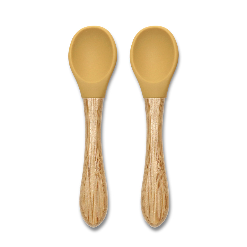 [10230680001] lot 2 cuillère bamboo jaune