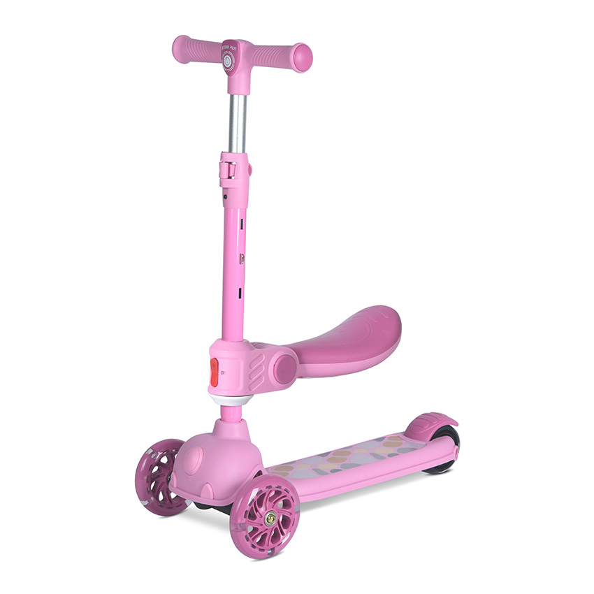 [10390240003] Trottinette Évolutive 2-en-1 avec Siège Pliable rose